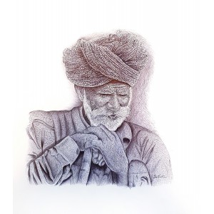Imtiaz Ali, 13 x 15 Inch, Pen & Ink on Paper, Figurative Painting, AC-IMA-039